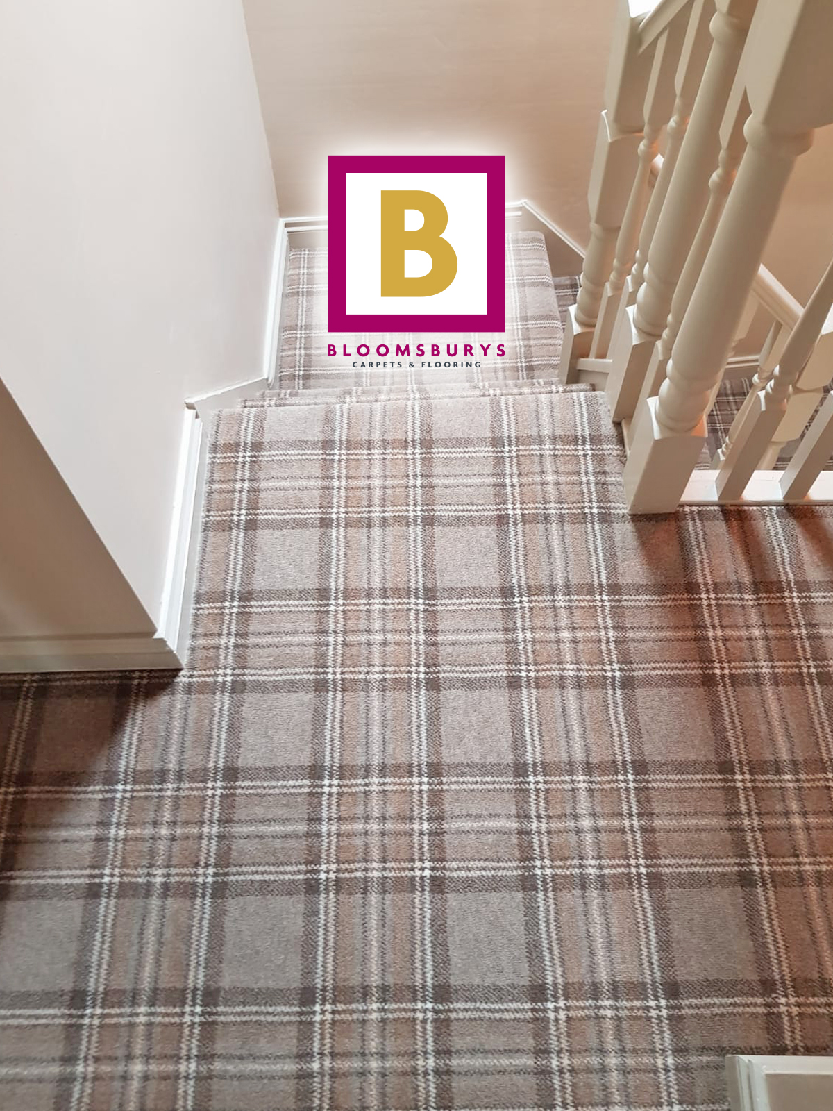 Beautiful Tartan Axminster Staircase Carpet